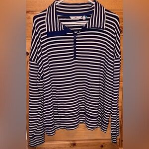 Vineyard Vines Striped Long Sleeve 1/4 Zip Shirt with Pocket XL
